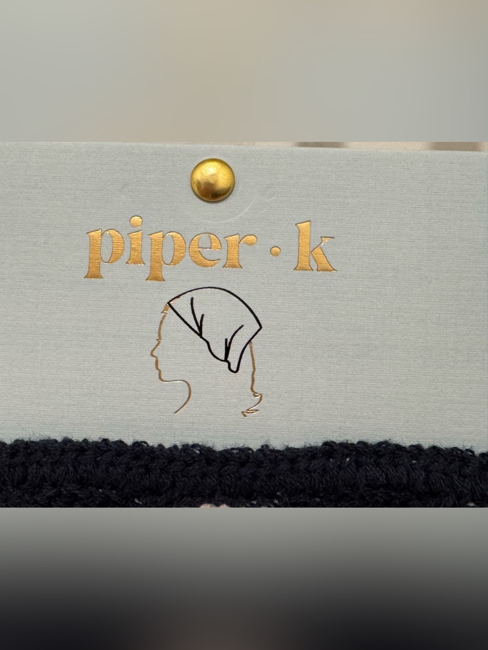 🌺NWT Piper·k Knit Headscarf with Red Crabs, Blue & White Stripes - Picture 2 of 4